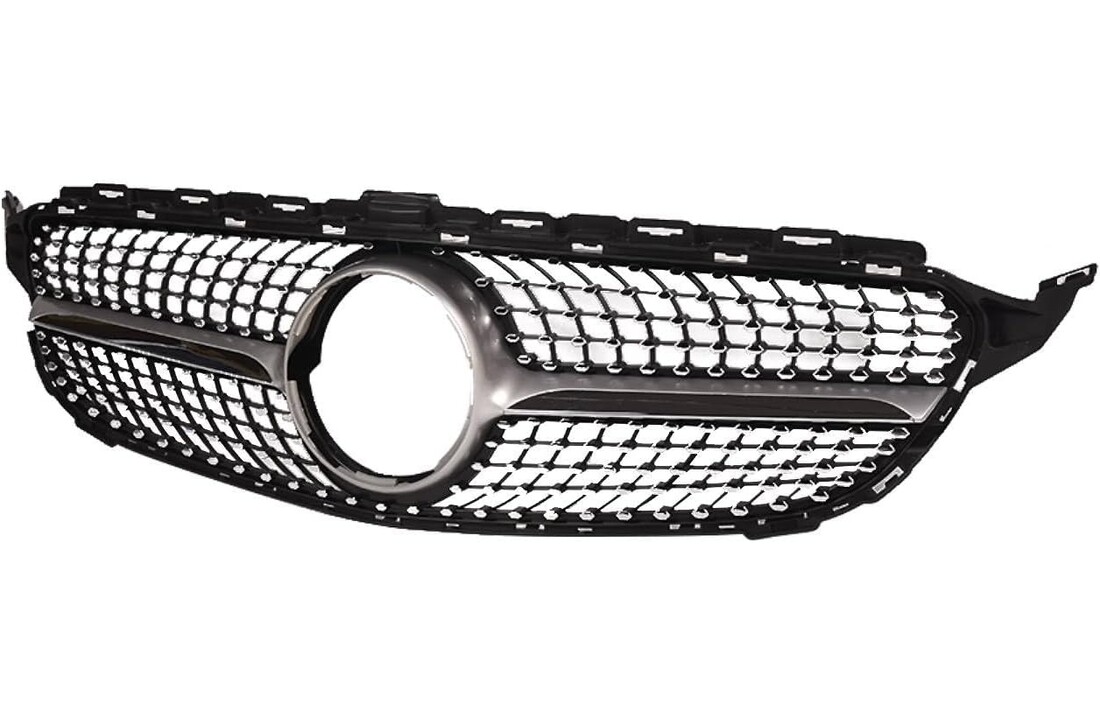 Grill geschikt voor MERCEDES W205 14- C450 AMG STIJL CHROOM GLANZEND ZWART