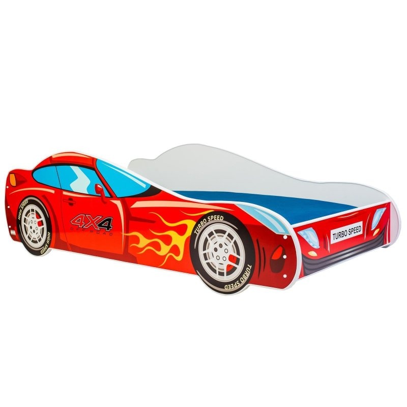 Autobed - Kinderbed - 160x80cm - met matras - rood