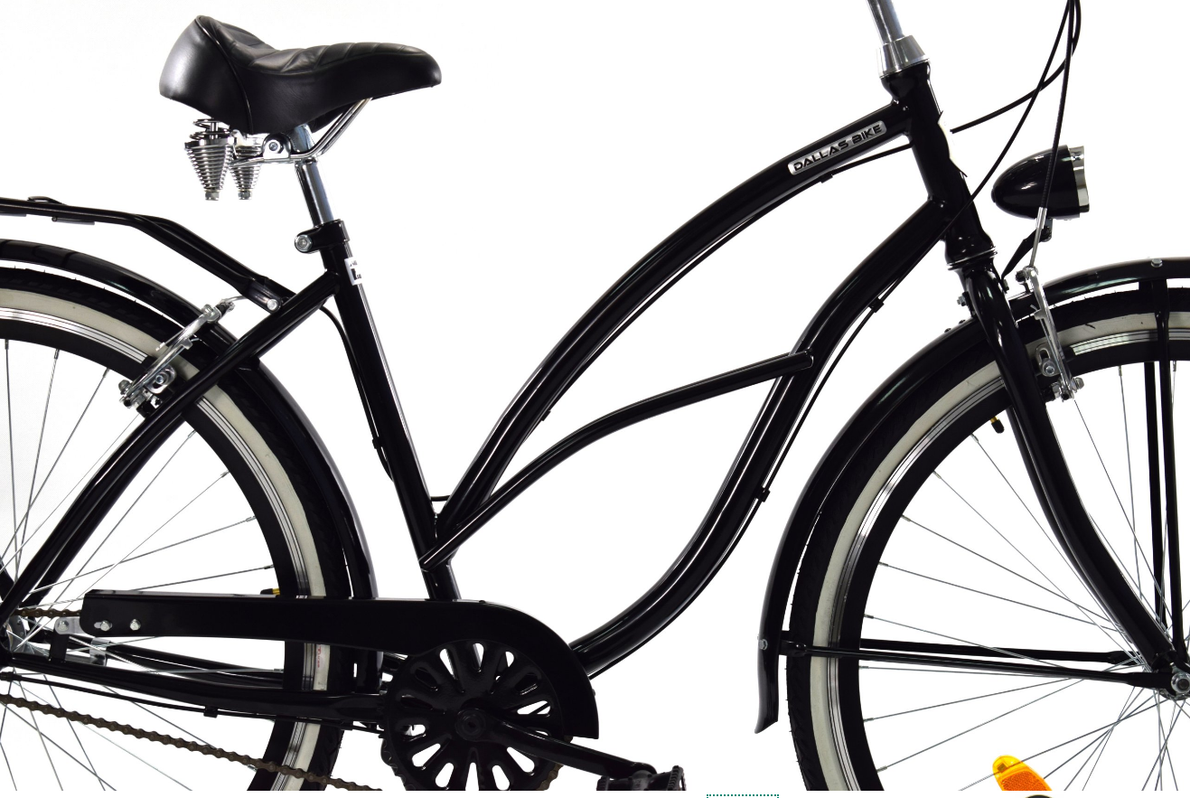 Damesfiets - beach cruiser - 28" - 3 versnellingen - zwart