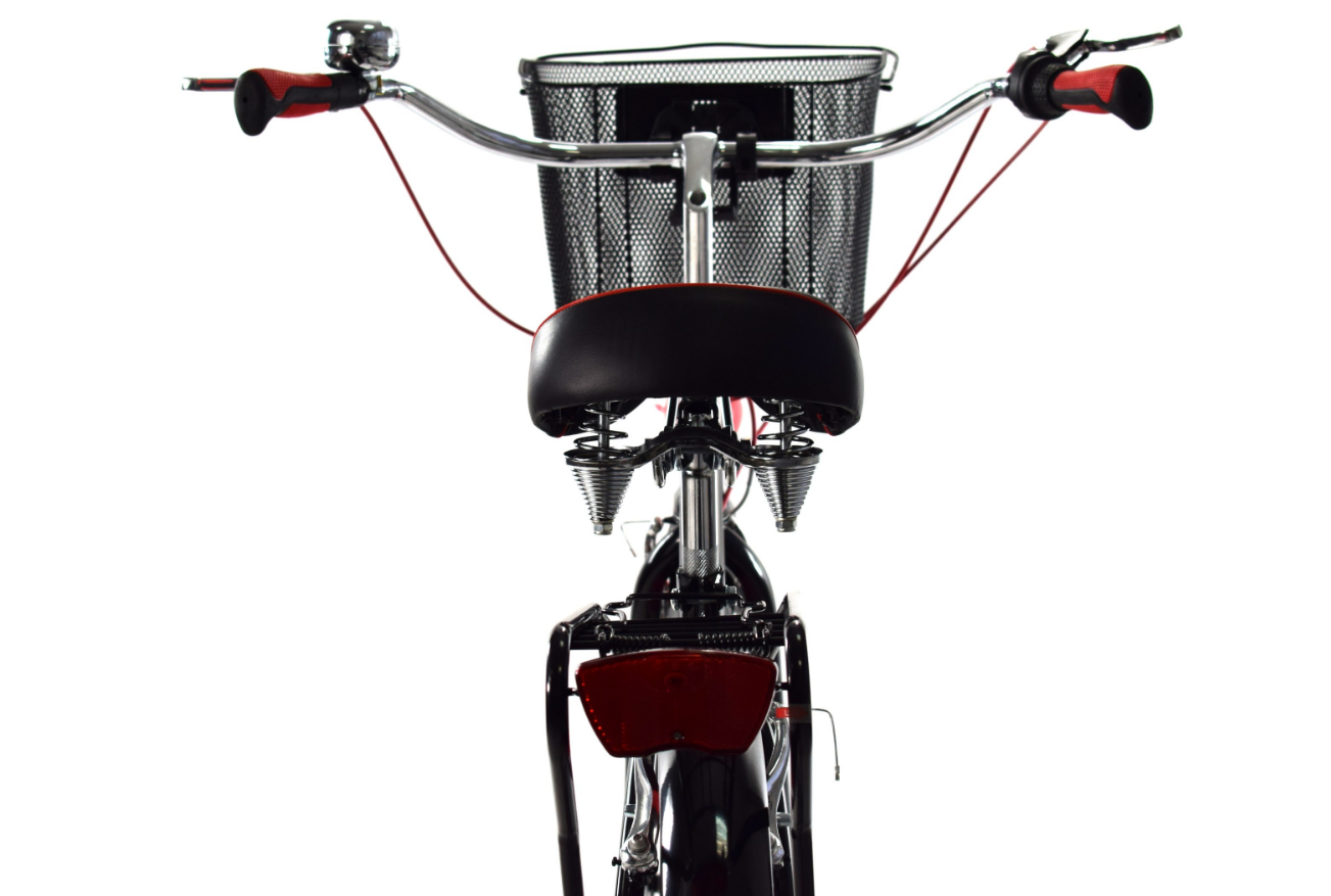 Damesfiets - beach cruiser - 28" - 3 versnellingen - zwart rood