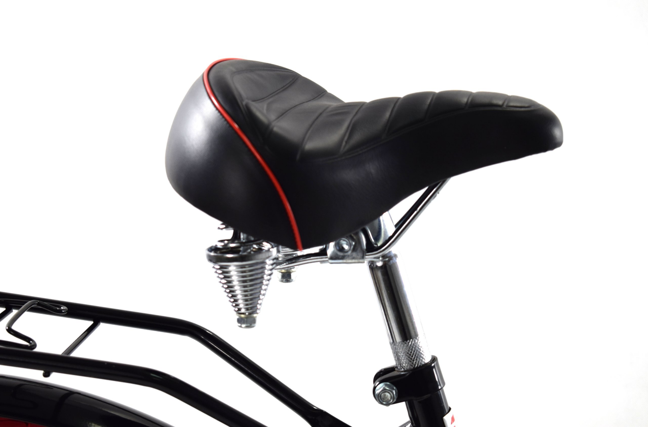 Damesfiets - beach cruiser - 28" - 3 versnellingen - zwart rood