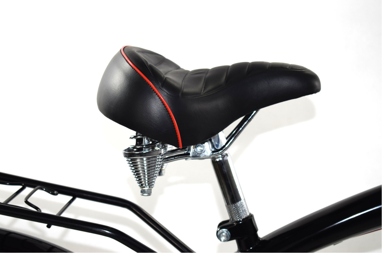 Herenfiets - beach cruiser - 28" - 3 versnellingen - zwart rood