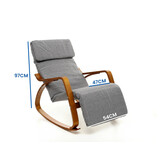 Schommelstoel relax fauteuil - grijs - verstelbare voetsteun