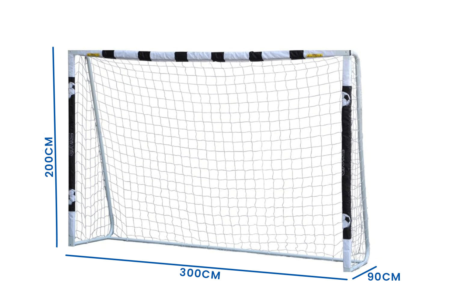 Voetbalgoal 300x200 cm wit - voetbaldoel