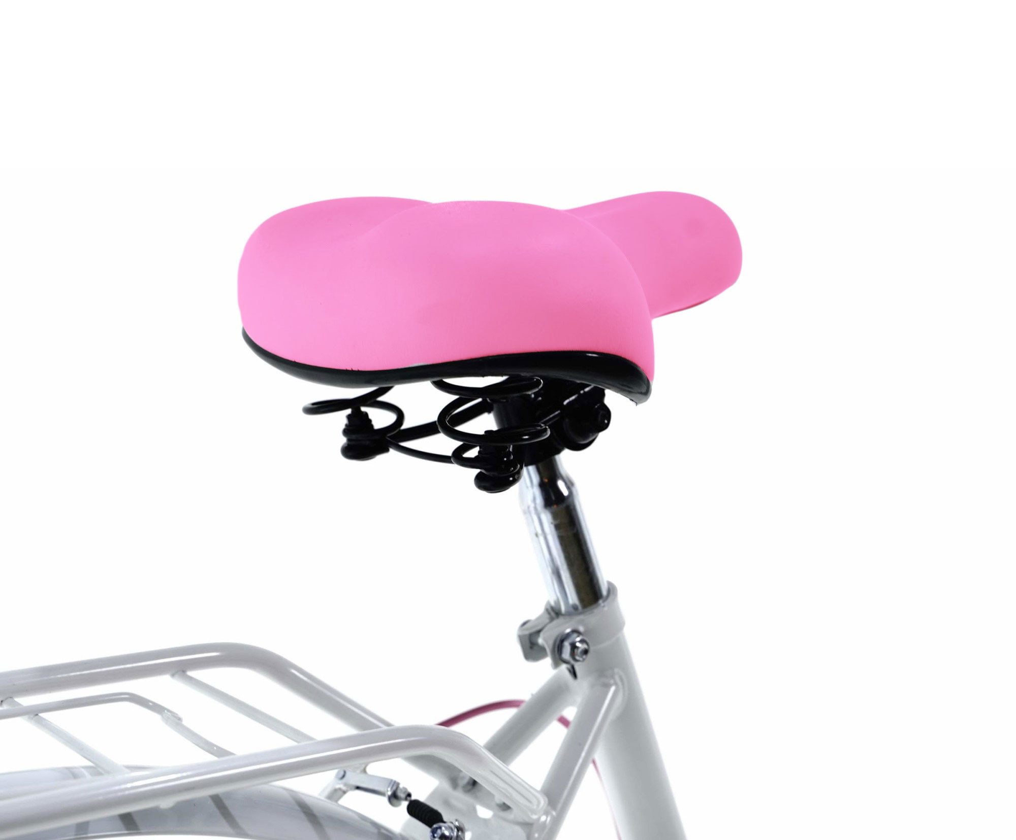 Meisjesfiets 24 inch stevig model roze met wit 6 versnellingen