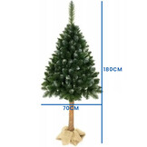 Kunstkerstboom - 180 cm - op stam - met sneeuw en glitter