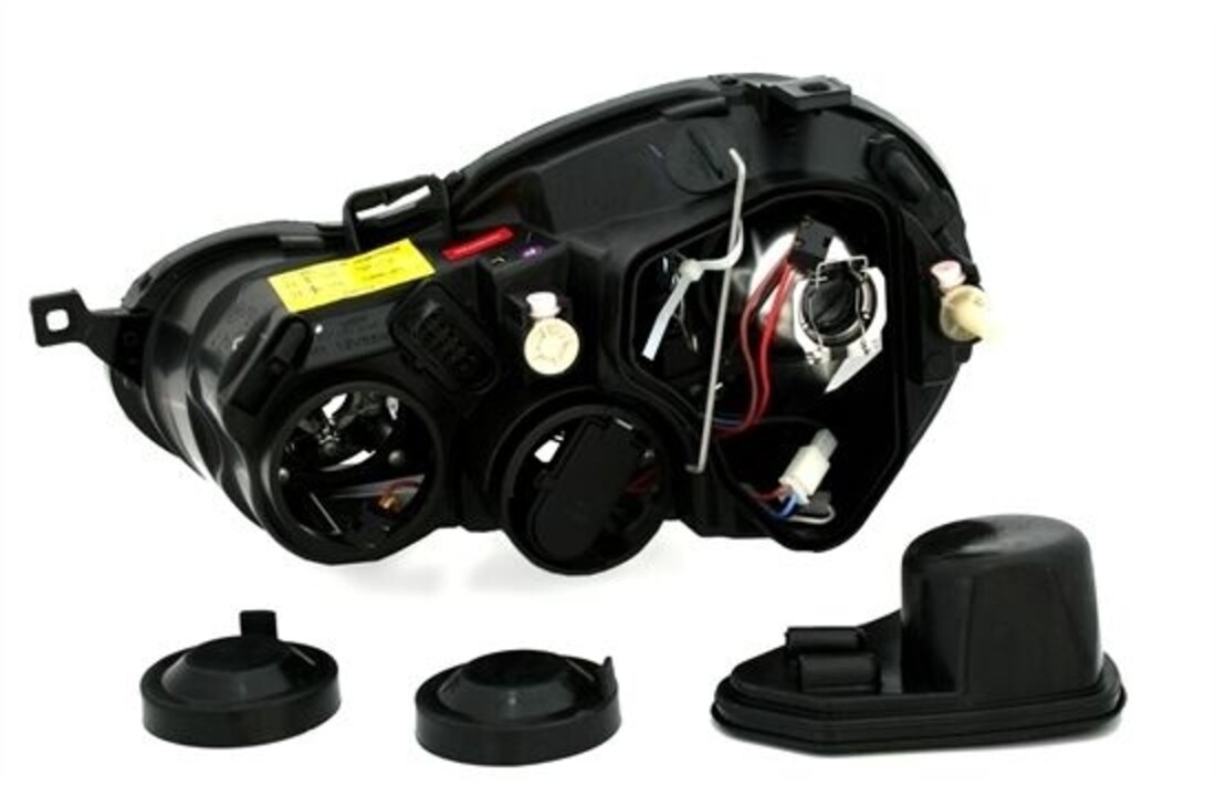 Koplampen dual halo rims geschikt voor VW POLO 9N 11 01-04 05 ANGEL EYES ZWART