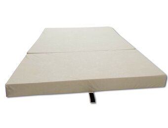 Logeermatras - camping matras - reismatras - opvouwbaar matras - 120 x 200 x 10 - creme