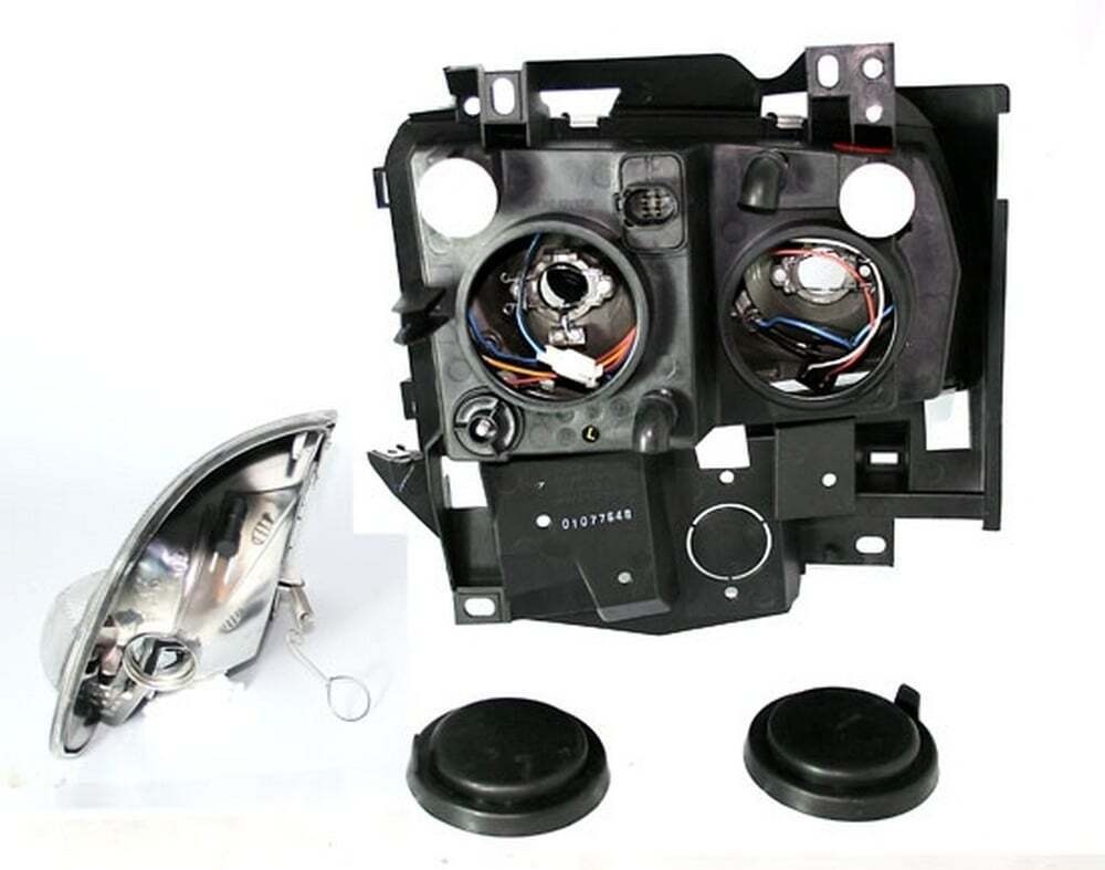 Koplampen dual halo rims geschikt voor VW T4 08 96-03 03 BUS ANGEL EYES ZWART