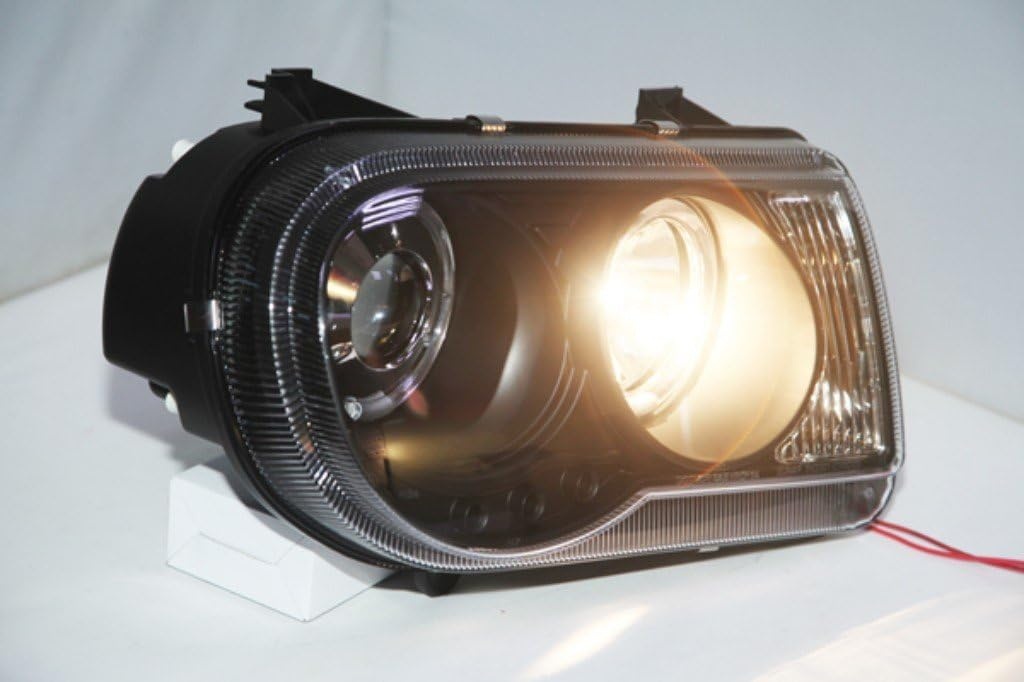 Koplampen dual halo rims CHRYSLER 300C 05-10 ANGEL EYES ZWART