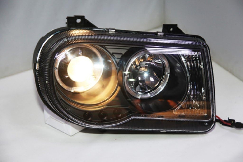 Koplampen dual halo rims CHRYSLER 300C 05-10 ANGEL EYES ZWART