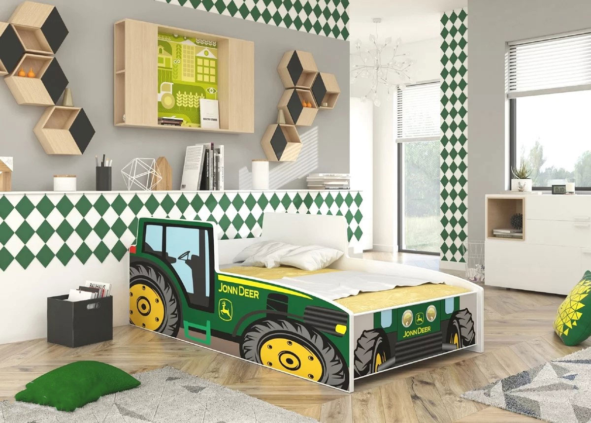 Tractor kinderbed - John Deer Groen - 160x80 cm
