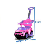 Loopauto - met duwstang - 62x44x85 cm - roze - tot 27 kg