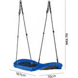 Nestschommel XXL - 167 x 70 cm – blauw