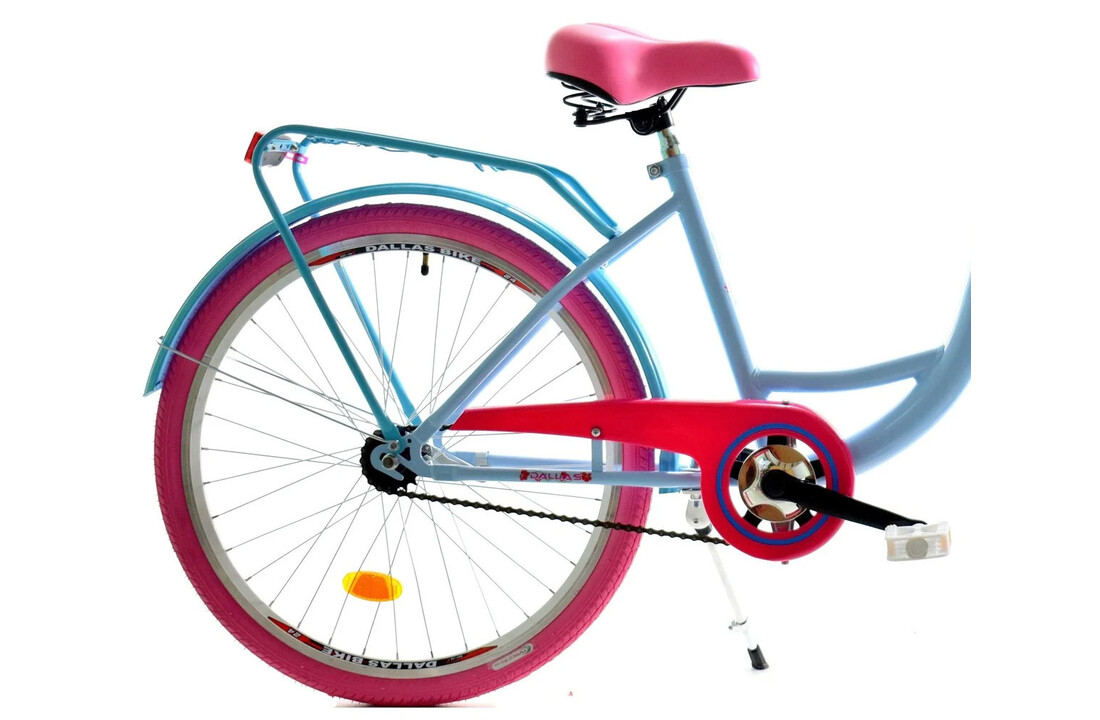 Meisjesfiets 24 inch stevig model roze met blauw van Dallas Bike