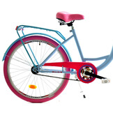 Meisjesfiets 24 inch stevig model roze met blauw van Dallas Bike