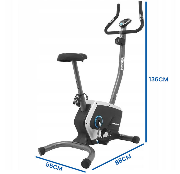 Hometrainer - magnetische weerstand - grijs - zwart - blauw