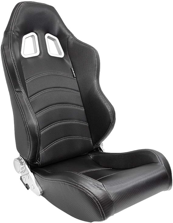 Sportstoel auto zwart met rails gestoffeerd