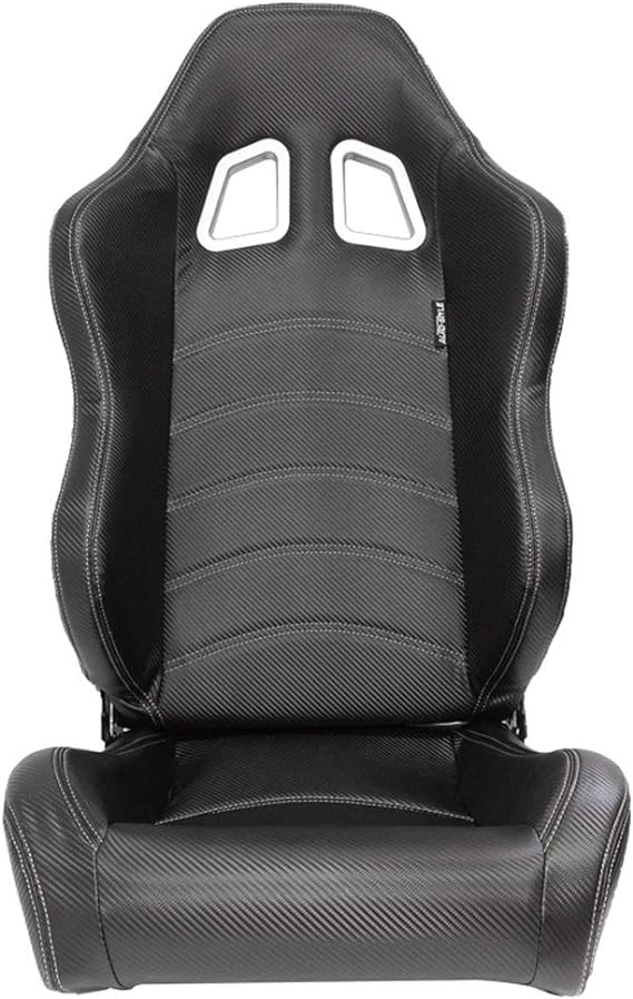 Sportstoel auto zwart met rails gestoffeerd