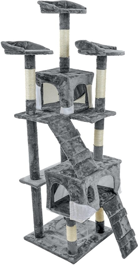 Krabpaal kattenboom XXL 170 x 49 x 49 cm grijs