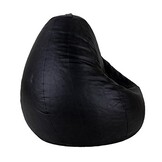 Zitzak beanbag zwart kunstleer - 75x70x30 cm - Loungestoel Zitkussen