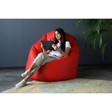 Zitzak fauteuil rood - zitkussen relaxkussen - gevuld - kunstleer