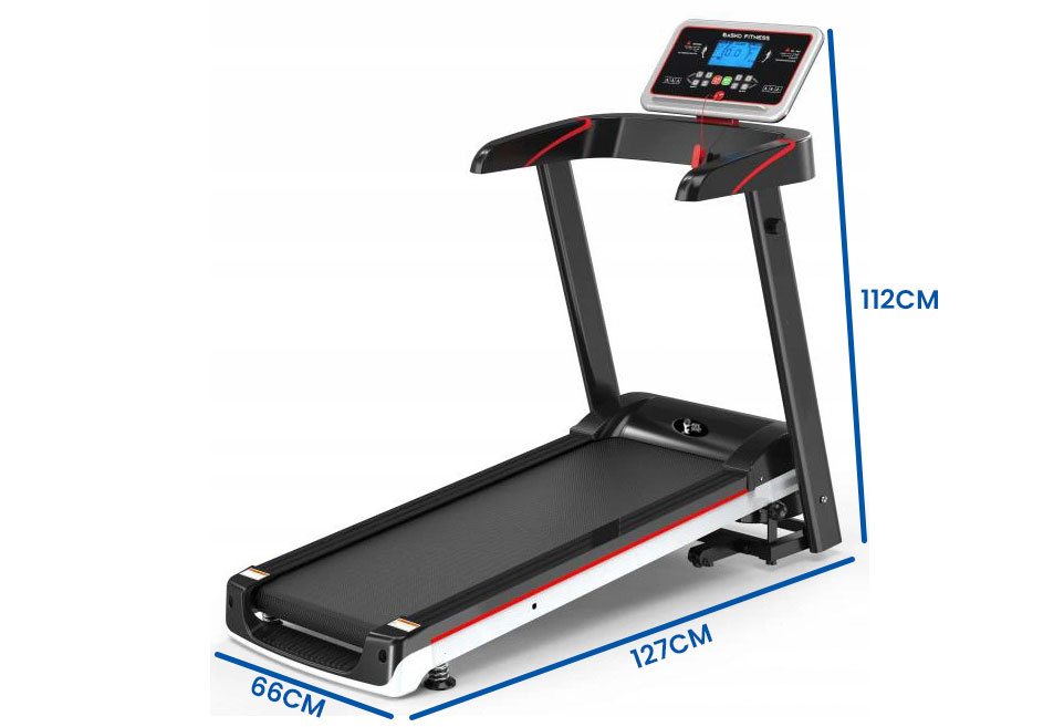 Loopband elektrisch - opvouwbaar loopvlak - tot 12,8 km/u - kantelbaar LCD