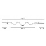 Halterstang - curlstang - met nek vorm - 120 cm - 28 mm