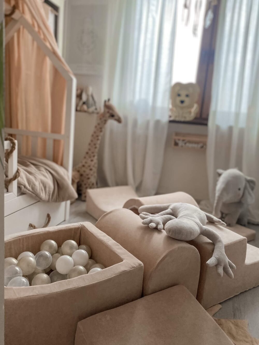 Foam speelset - 5-delig - met ballenbak en 100 ballen - beige