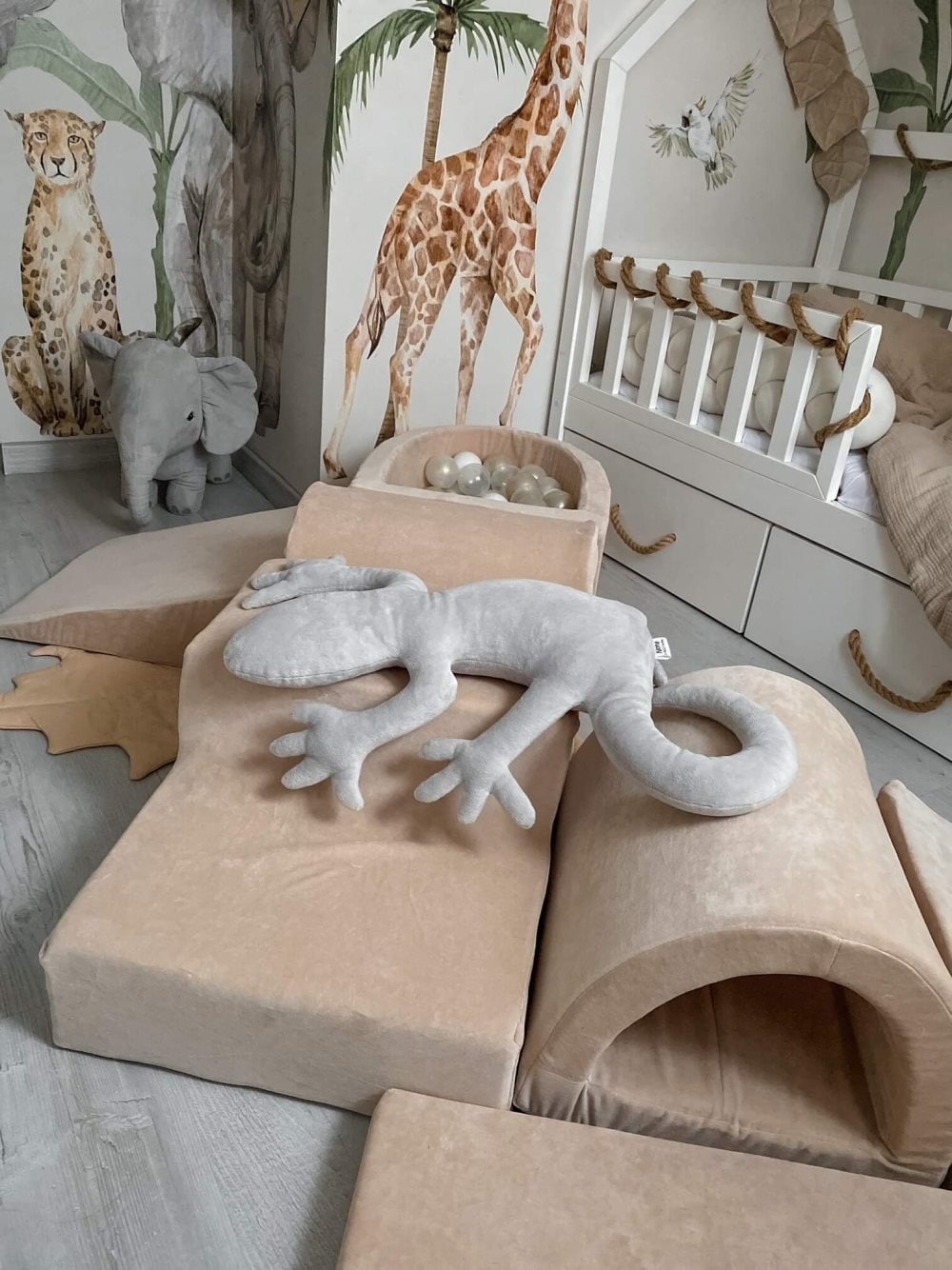 Foam speelset - 5-delig - met ballenbak en 100 ballen - beige