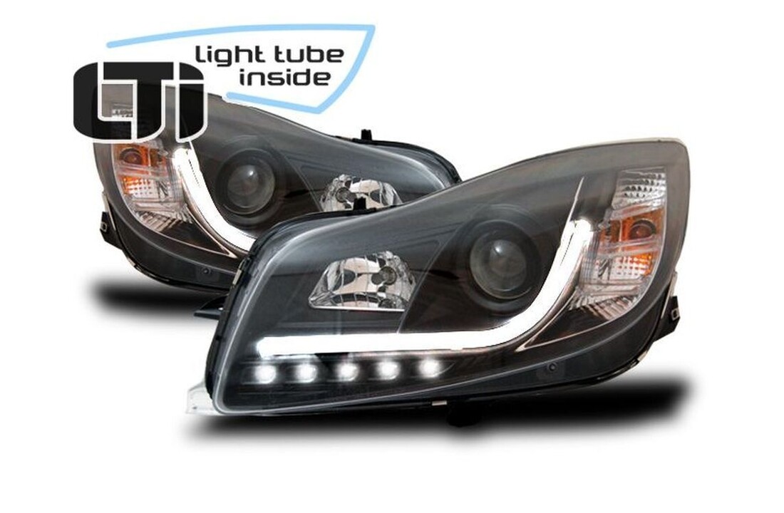 Koplampen geschikt voor OPEL INSIGNIA 08-12 ZWART TUBE LIGHTS
