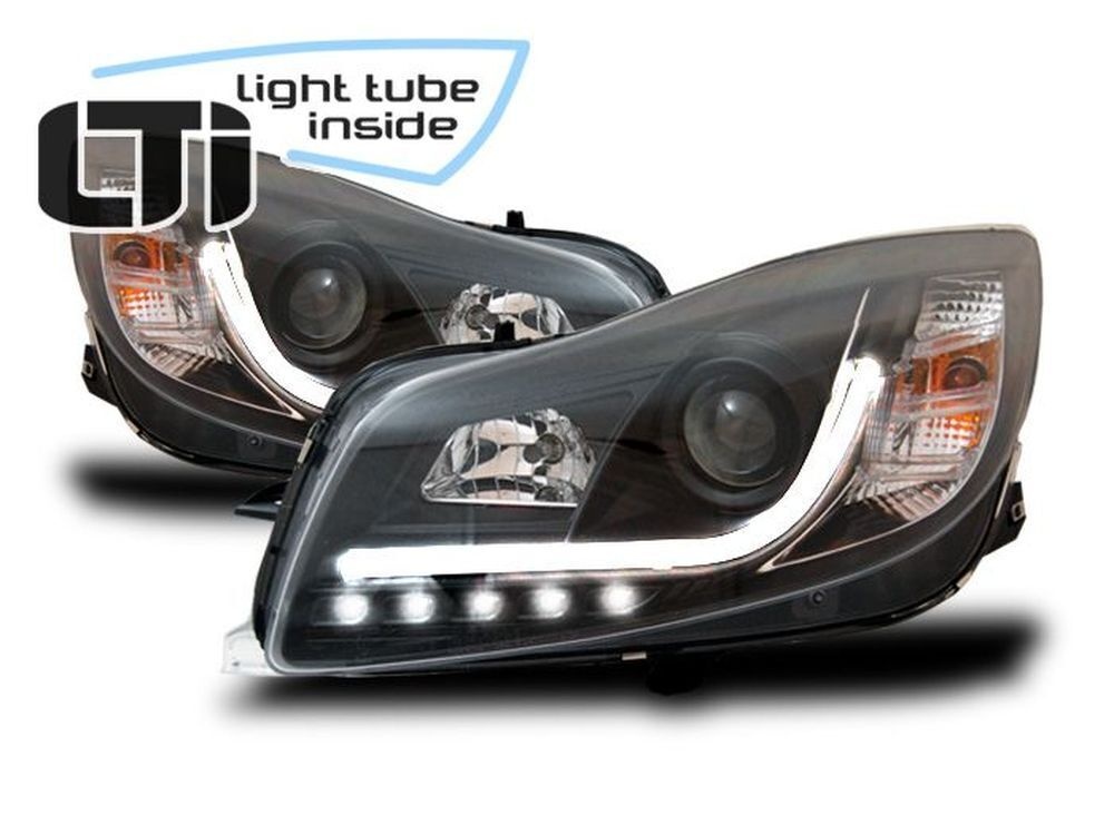 Koplampen OPEL INSIGNIA 08-12 ZWART TUBE LIGHTS