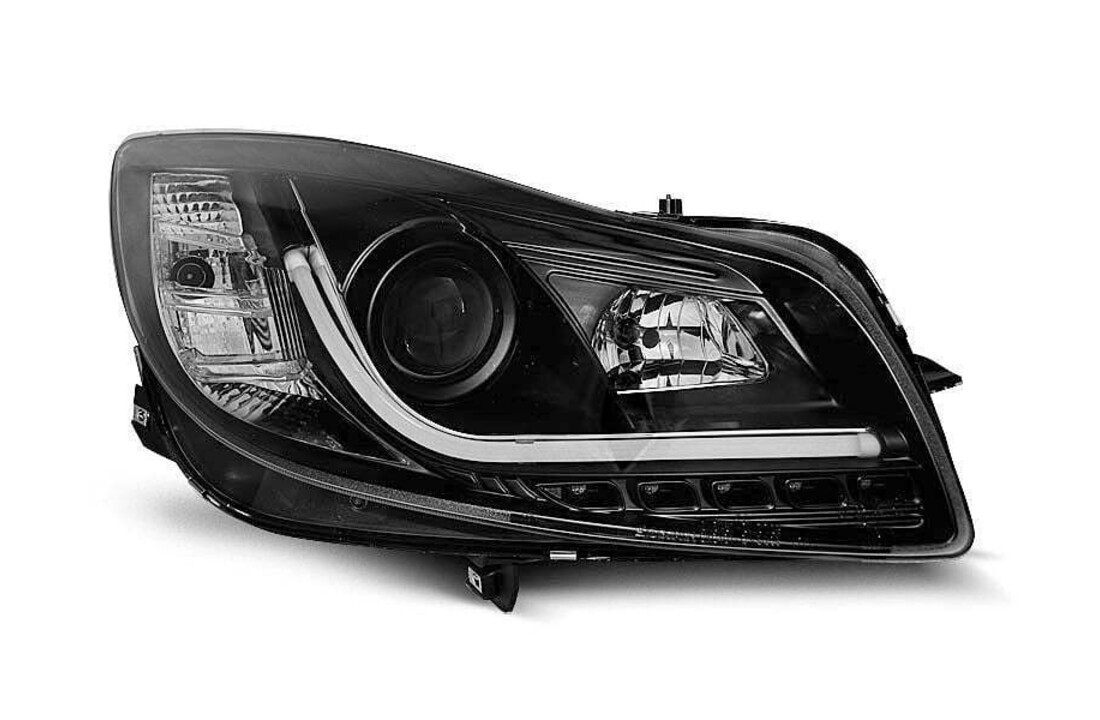 Koplampen geschikt voor OPEL INSIGNIA 08-12 ZWART TUBE LIGHTS