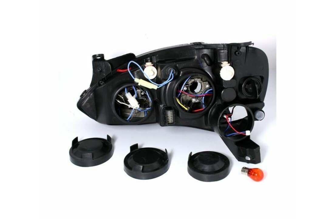 Koplampen dual halo rims geschikt voor OPEL CORSA C 11 00-09 06 ANGEL EYES ZWART