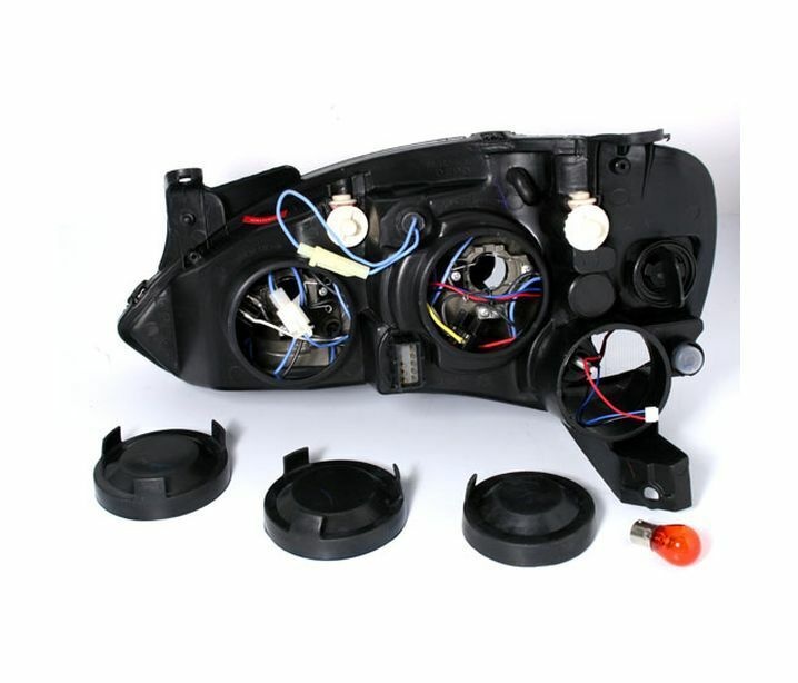 Koplampen dual halo rims geschikt voor OPEL CORSA C 11 00-09 06 ANGEL EYES ZWART