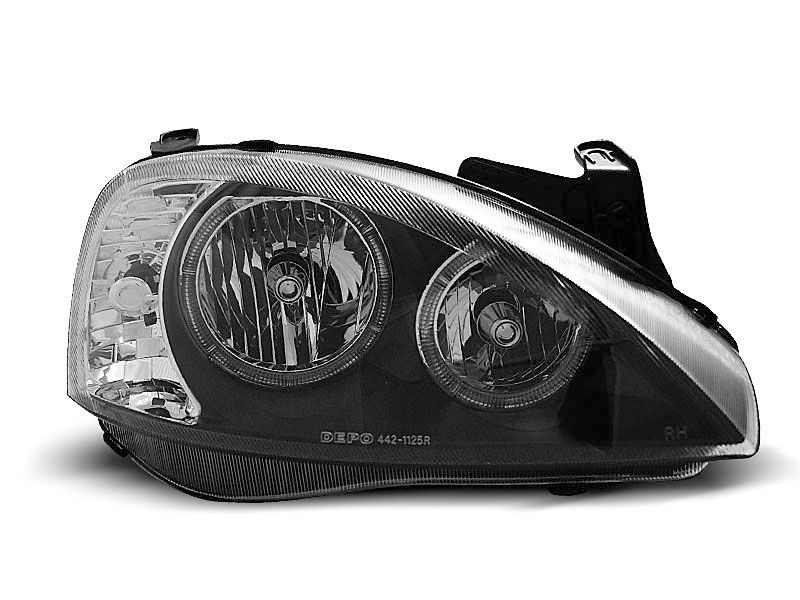 Koplampen dual halo rims OPEL CORSA C 11 00-09 06 ANGEL EYES ZWART