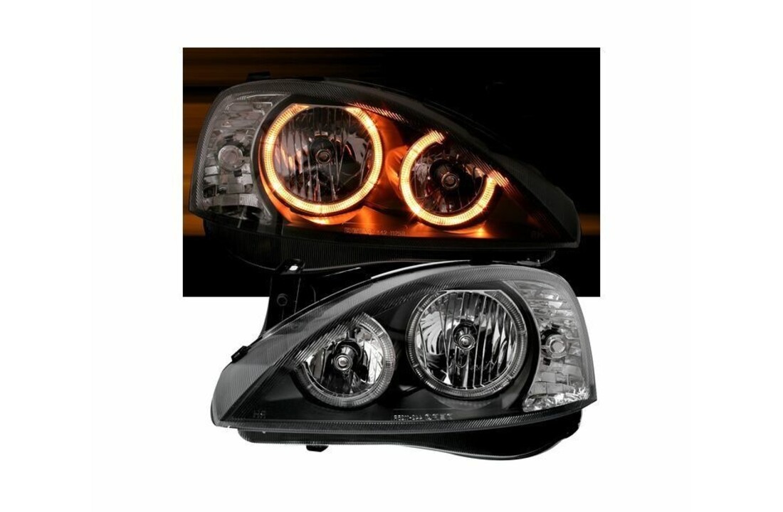 Koplampen dual halo rims geschikt voor OPEL CORSA C 11 00-09 06 ANGEL EYES ZWART