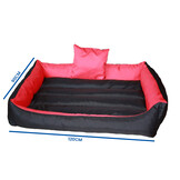 XXL Hondenbed van kunstleer - hondenkussen hondensofa kattenbed hondenkorf - waterdicht - Rood / Zwart