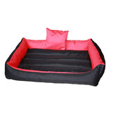 XXL Hondenbed van kunstleer - hondenkussen hondensofa kattenbed hondenkorf - waterdicht - Rood / Zwart