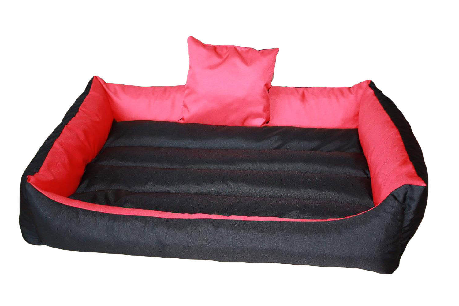 XXL Hondenbed van kunstleer - hondenkussen hondensofa kattenbed hondenkorf - waterdicht - Rood / Zwart