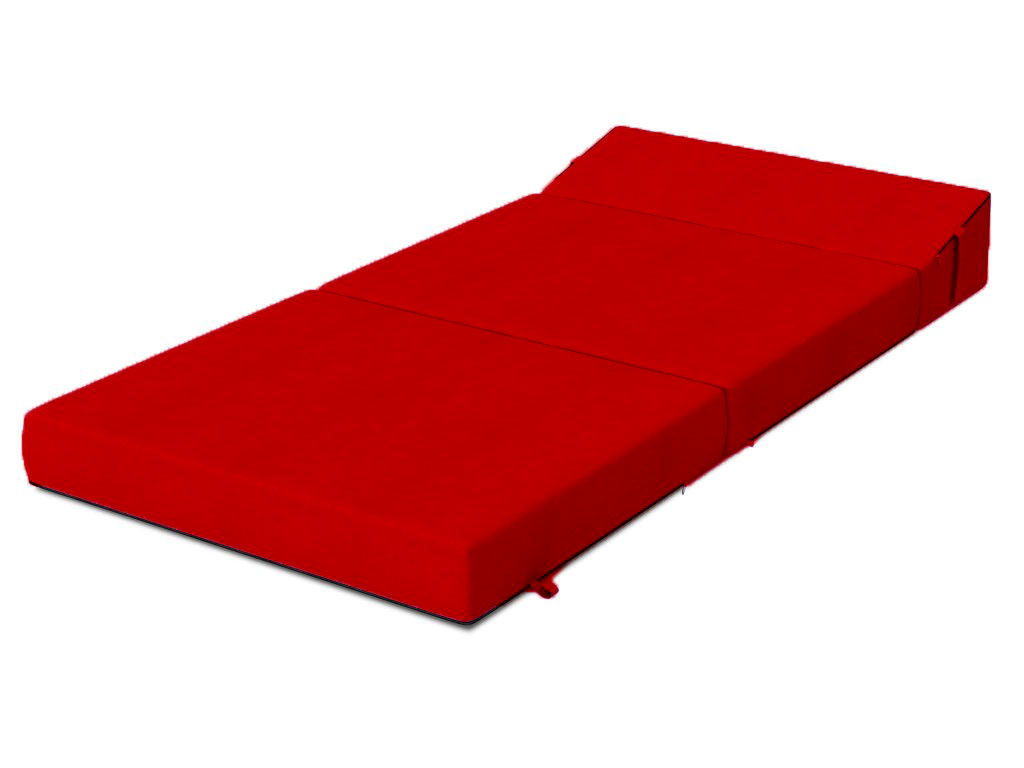 Luxe logeermatras - rood - camping matras - reismatras - opvouwbaar matras - 200 x 70 x 15 - met zwarte kussens