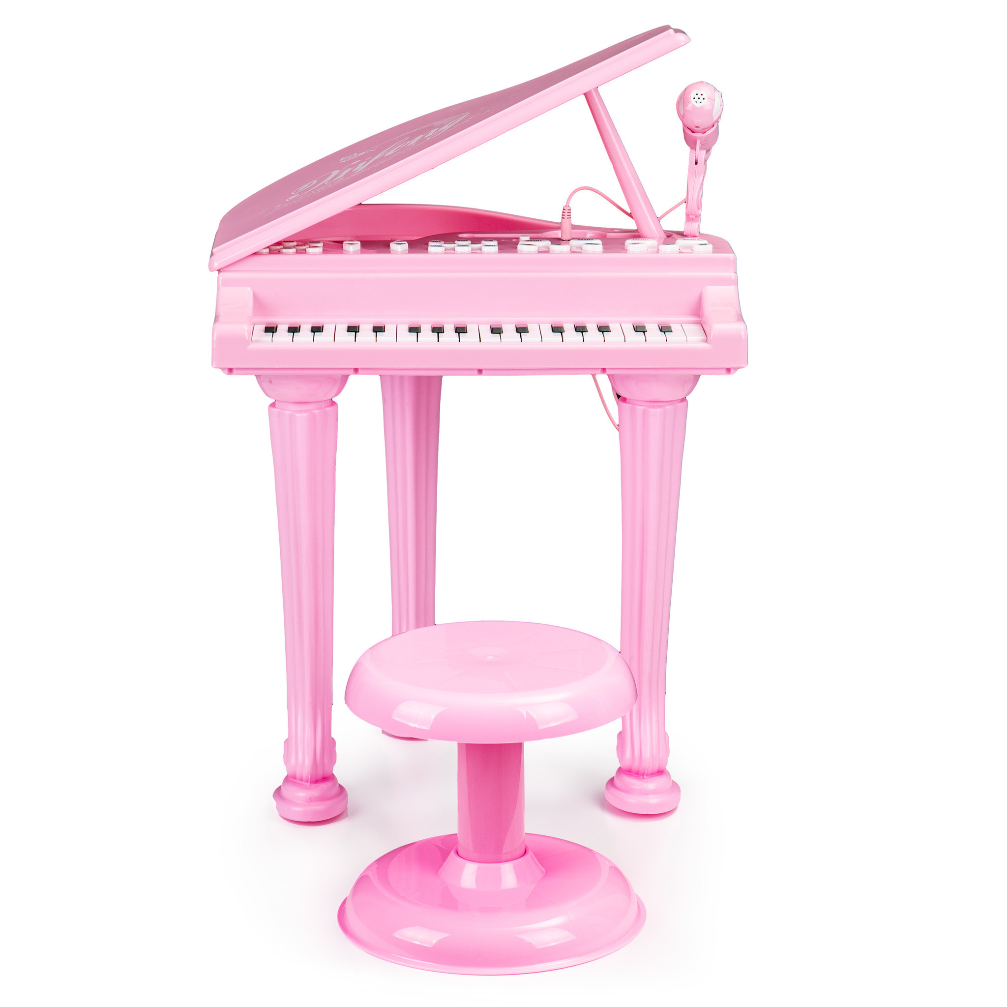Kinder piano - 40x34x44,5 cm - met microfoon - roze