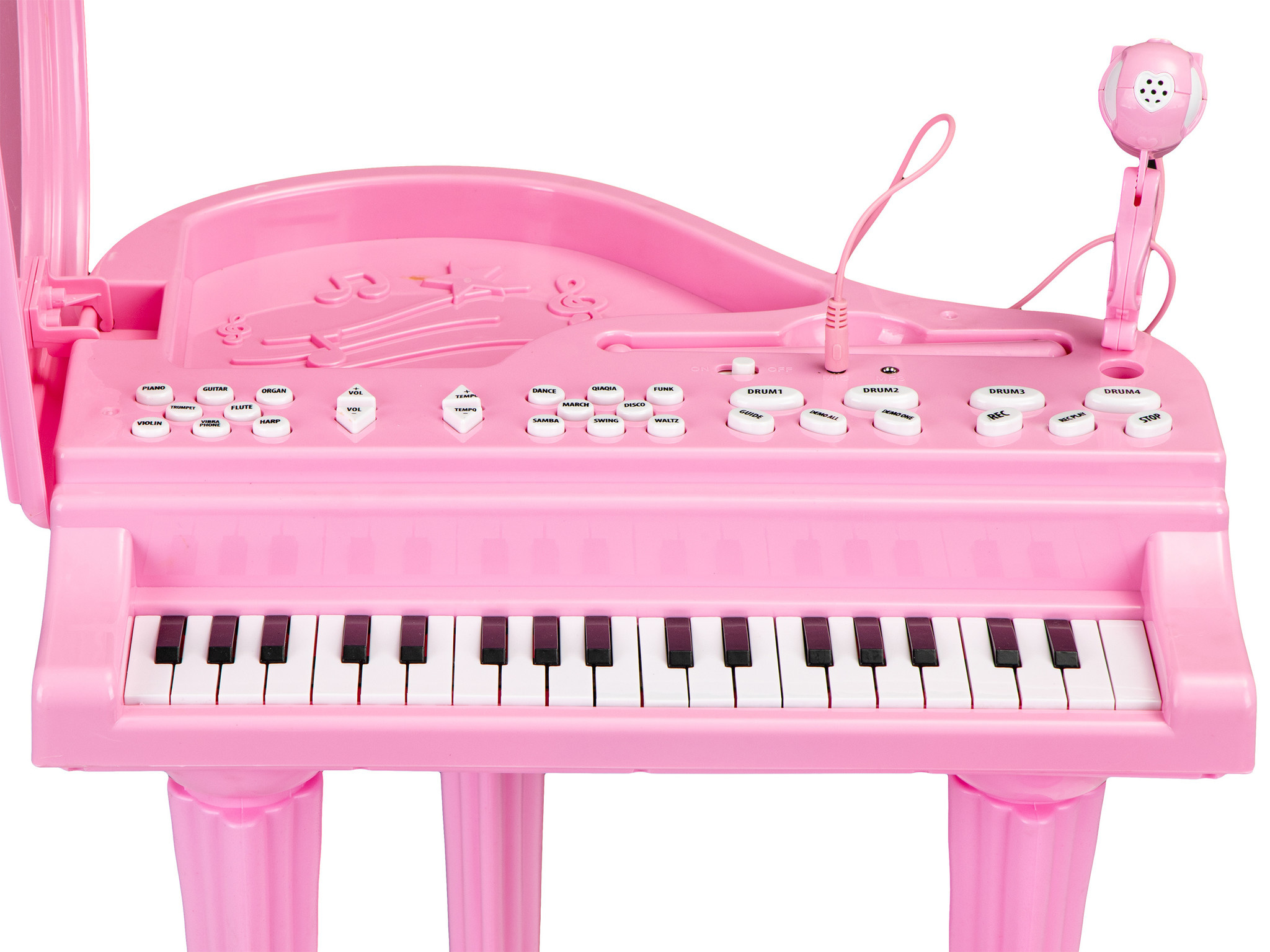 Kinder piano - 40x34x44,5 cm - met microfoon - roze