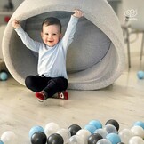 Ballenbak XXL - 700 ballen - 130 x 40 cm - ballenbad - rond grijs