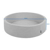 Ballenbak XXL - 700 ballen - 130 x 40 cm - ballenbad - rond grijs