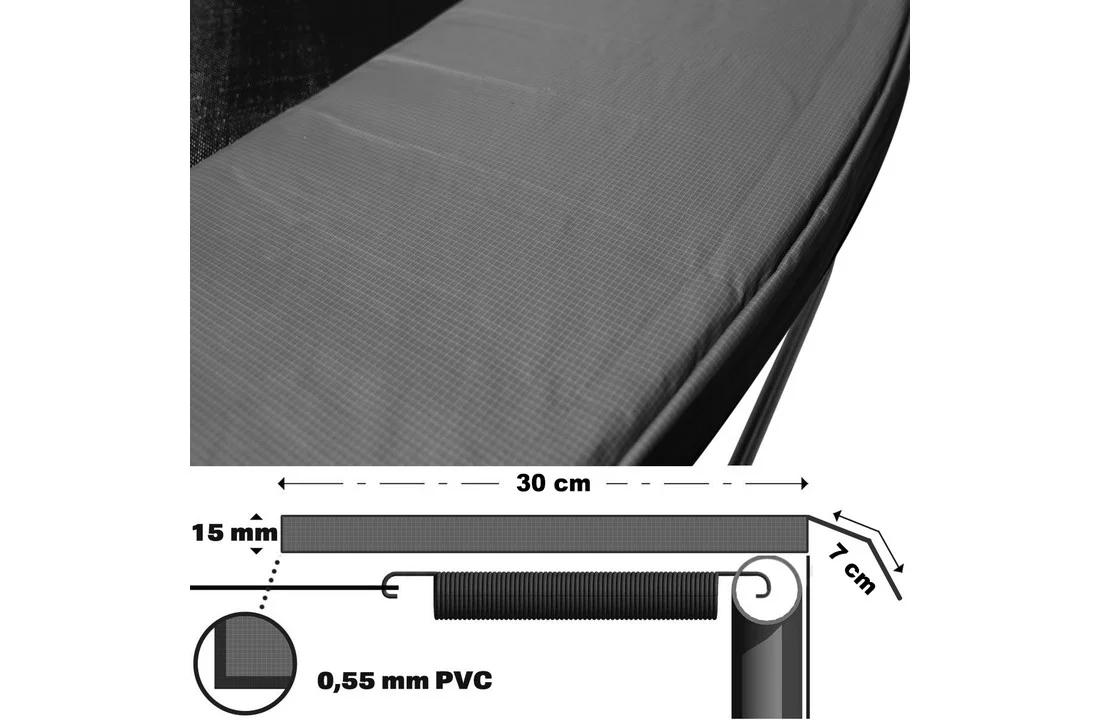 Trampoline rand afdekking Zwart 244 cm
