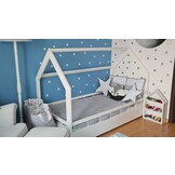 Houten kinderbed - wit - 160x80 cm - met barrière