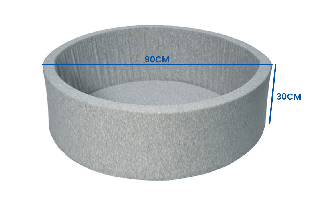 Ballenbad met 300 ballen - Wasbare hoes - 90 x 30 cm - Blauw grijs