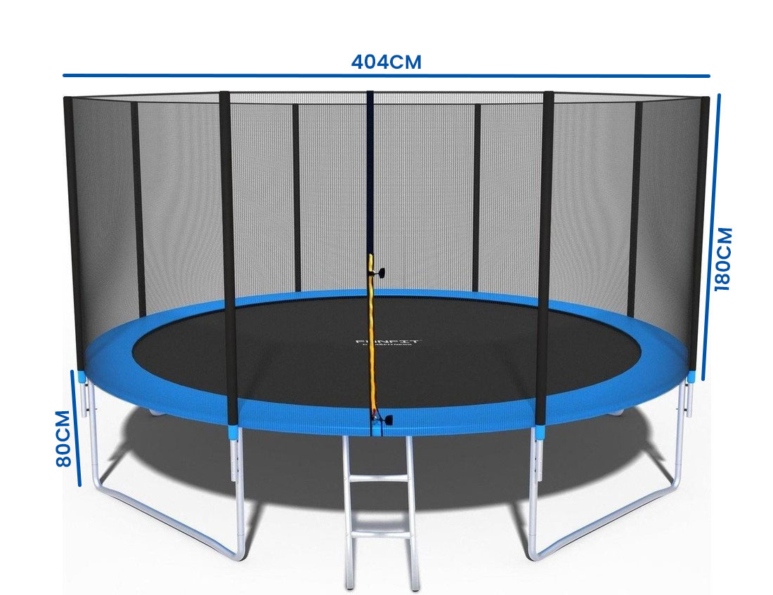 Trampoline - 404 cm - met net & ladder - tot 150 kg