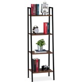 Open boekenkast met 4 schappen - bruin & zwart